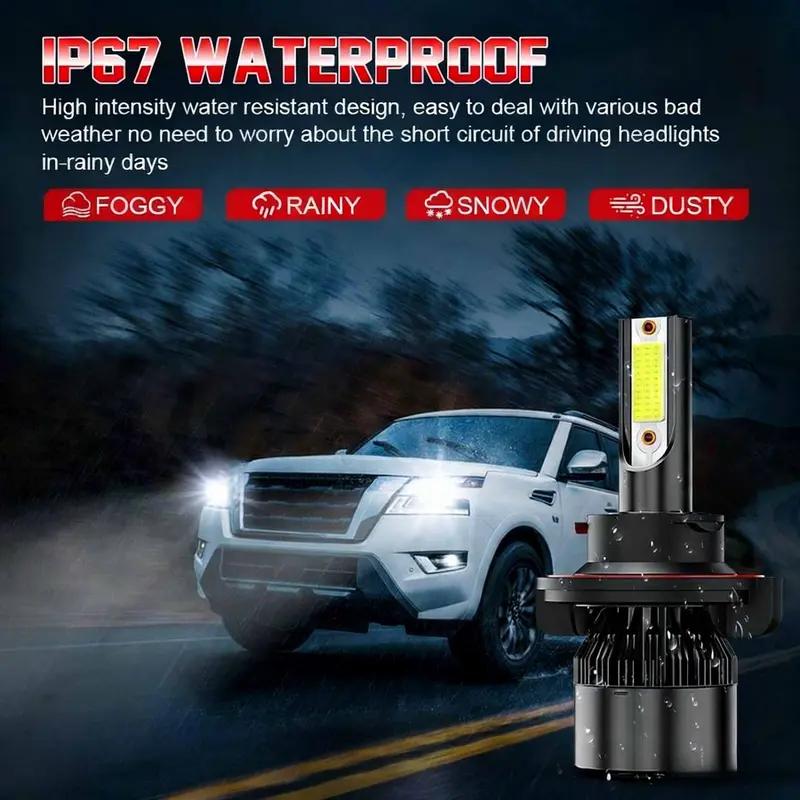 Plug and Play 9005/HB3 9006/HB4 LED Headlights - 4PCS 6000K White Light, Cooling Fan, No Battery, Super Bright Car Truck Driving Accessories  cars accessories  car stuff