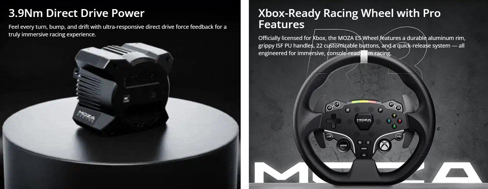 MOZA R3 Racing Wheel and Pedals for Xbox & PC