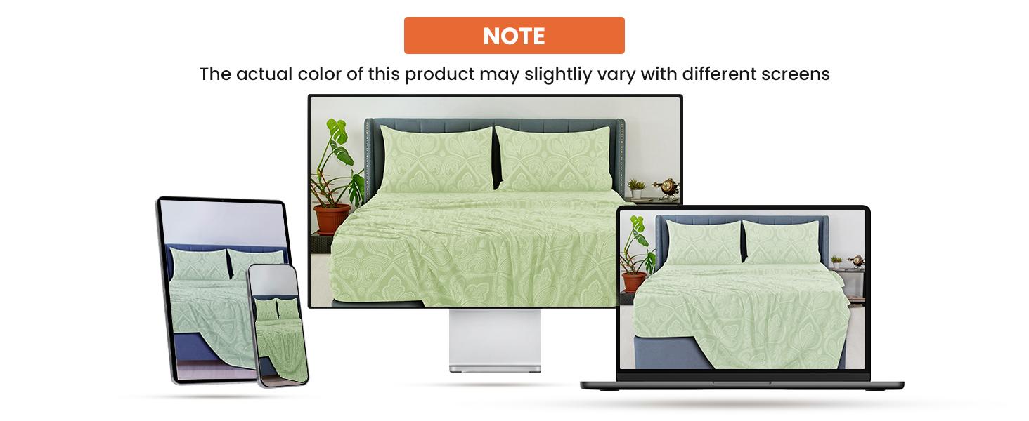 LUX DECOR 6-Pc Paisley & Solid Embroidered Bed Set- King Bed Sheet & Pillowcases - Upto 16" Deep Pocket Hotel Luxury Cozy Polyester Queen Sheets- Decorative Bedsheet Sets-Breathable Durable Sheets