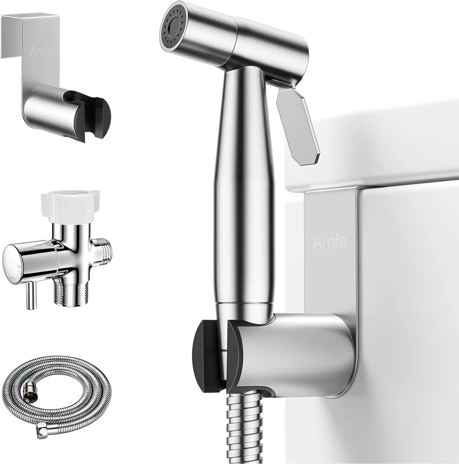 Bidet toilet,Handheld Toilet Bidet Sprayer for Toilet-Adjustable Water Pressure Control with Bidet Hose for Feminine Wash, Stainless Steel Brushed Nickel Bidet Faucet Cloth Diaper for Baby Wash