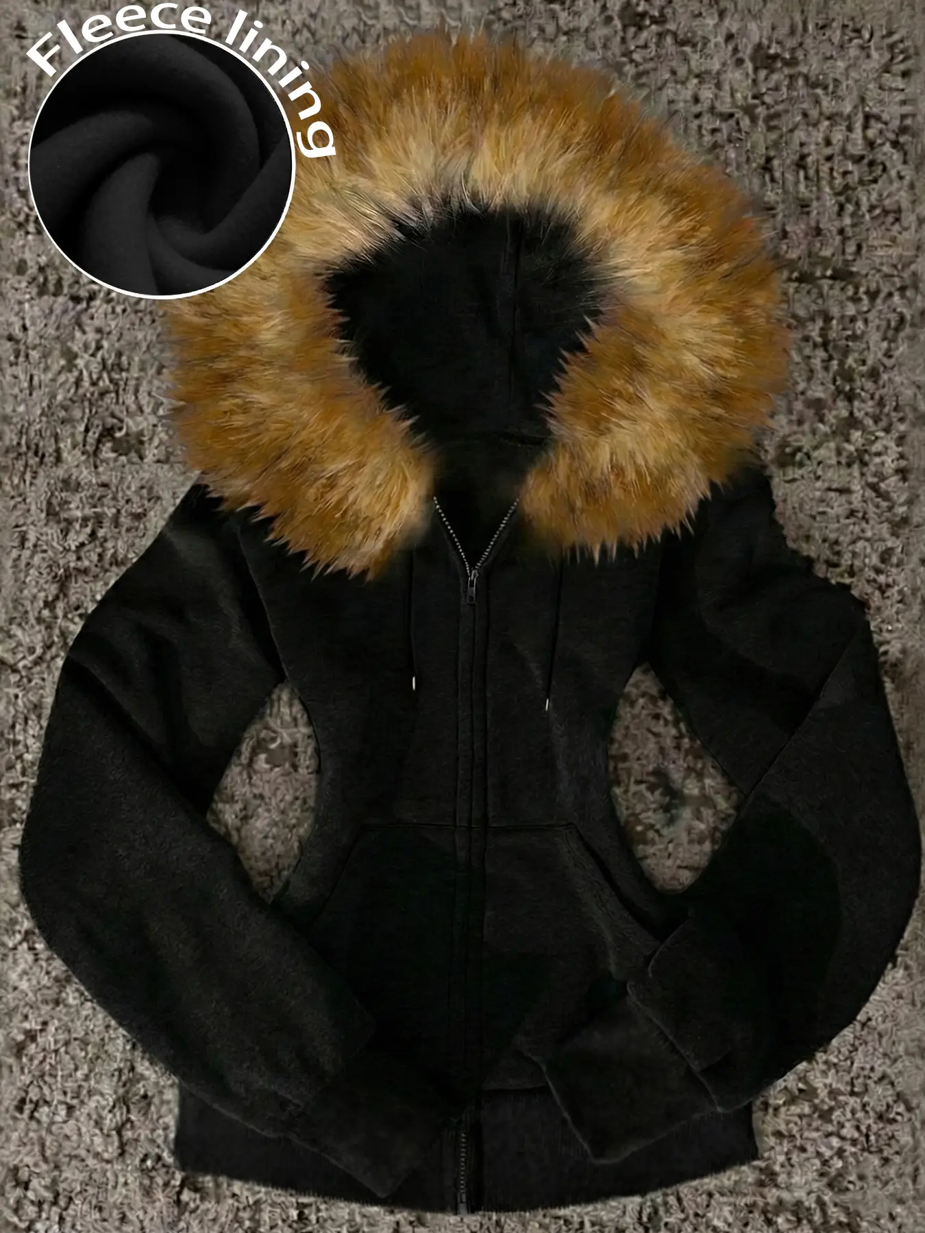 Women's Fuzzy Hooded Sweatshirt, Basic Long Sleeve, Plush Loose Fit, Warm and Comfortable, Casual Home Wear, Commute and Date, Winter Fashion Inspiration, Womenswear, Piece, Lady, Casual Soft Sweatshirt, Casual Hooded Sweatshirts