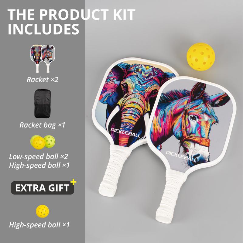 Pickleball Paddles Set Fiberglass Face PP Honeycomb Core Lightweight Durable Outdoor Sport