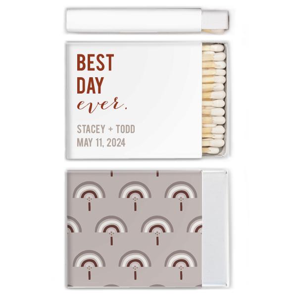 For Your Party Best Day Ever Custom Photo Classic Matchbox | 50 Count | Custom Party Favors, Decor, Supplies & Decorations Matte Print