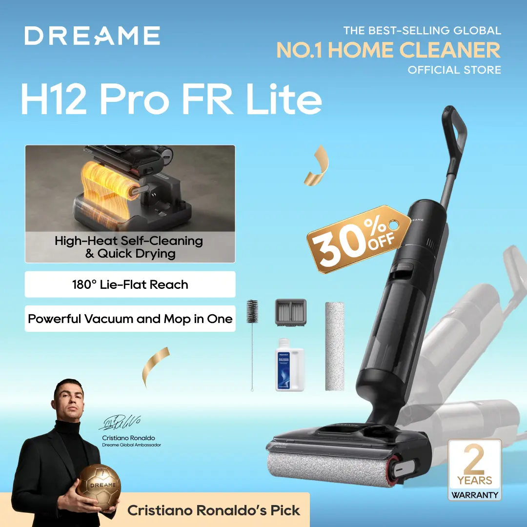 DREAME H12 Pro FlexReach Lite Vacuum Mop, Wet Dry Vacuum Cleaner, 0 Tangle Cordless Vacuum Mop All-in-One for Hard Floors, 180° Lie-Flat Floor Cleaner Machine with 194°F Hot Self-Cleaning,back to school,back to school haul
