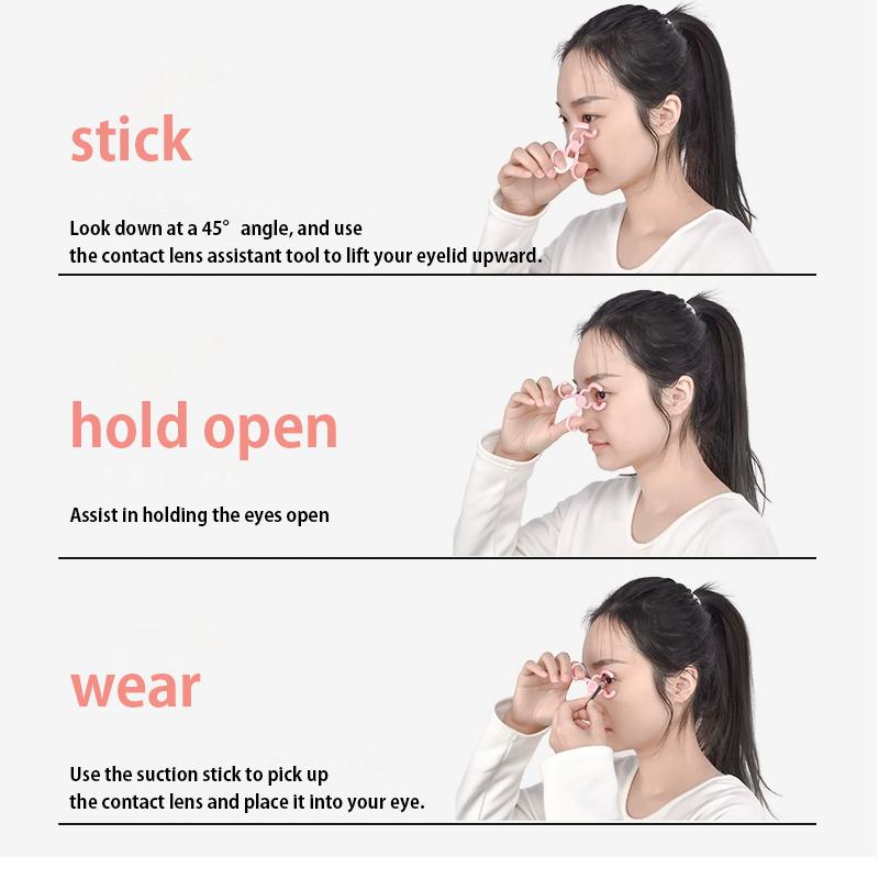 Daily Contact Lens Insertion & Removal Tool with Pink and White Components for Easy Use Applicator and Removal Device Daily Contact Lens Insertion & Removal Tool with Pink and White Components for Easy Use Applicator and Removal Device