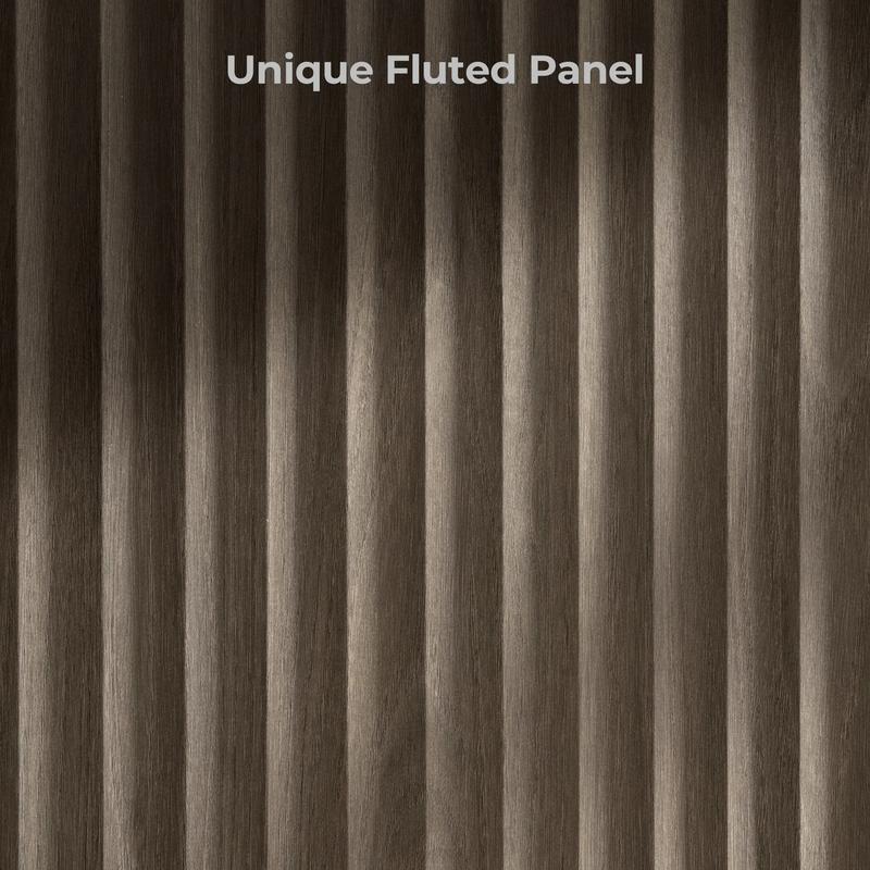 SICOTAS Round Coffee Table for Living Room, Modern Fluted Circle Center Coffee Table with Storage, 32" Accent Tea Dining Table for Apartment, Grey Alder