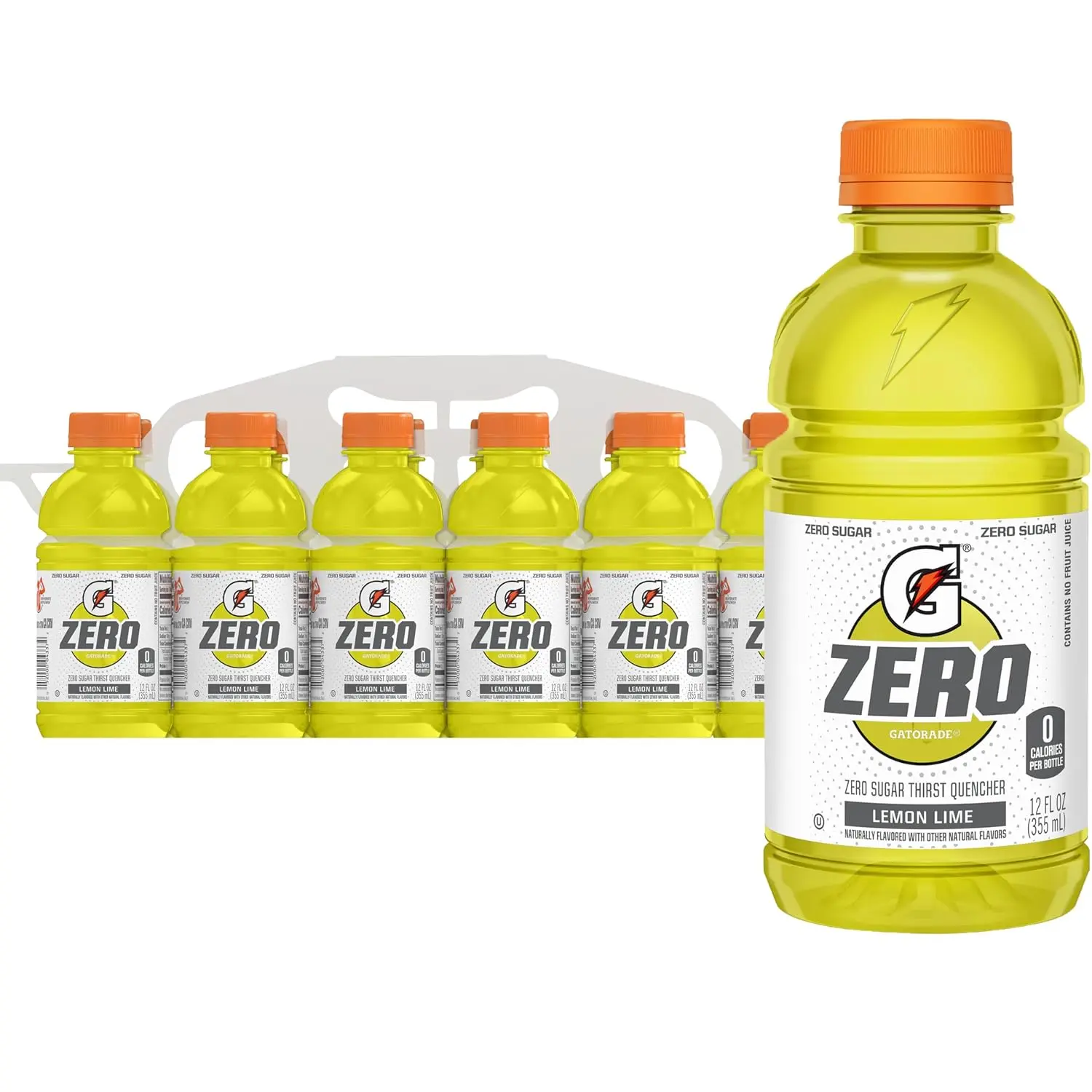 Gatorade G Zero Sports Drink, Lemon Lime Flavor, Zero Sugar, 12 Fl Oz Bottles, Pack of 12, Refreshing Beverage for Everyday Hydration and Active Lifestyles