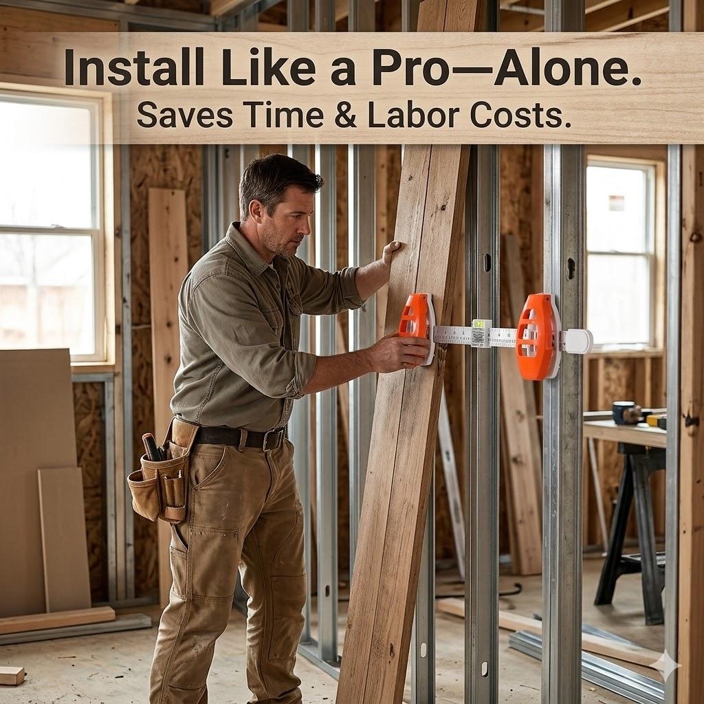 Picture Hanging Tool with Level, Picture Frame Hanging Ruler, Wall Alignment & Marking Tool, Easy Install Frame Leveling Tool for Wall Decor, Artwork, DIY Crafts & Home Organization