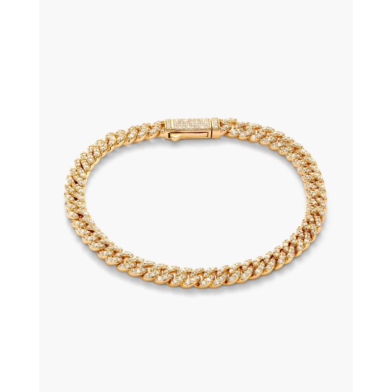 JAXXON Iced Out Cuban Link Bracelet 5mm - Gold - Box Clasp