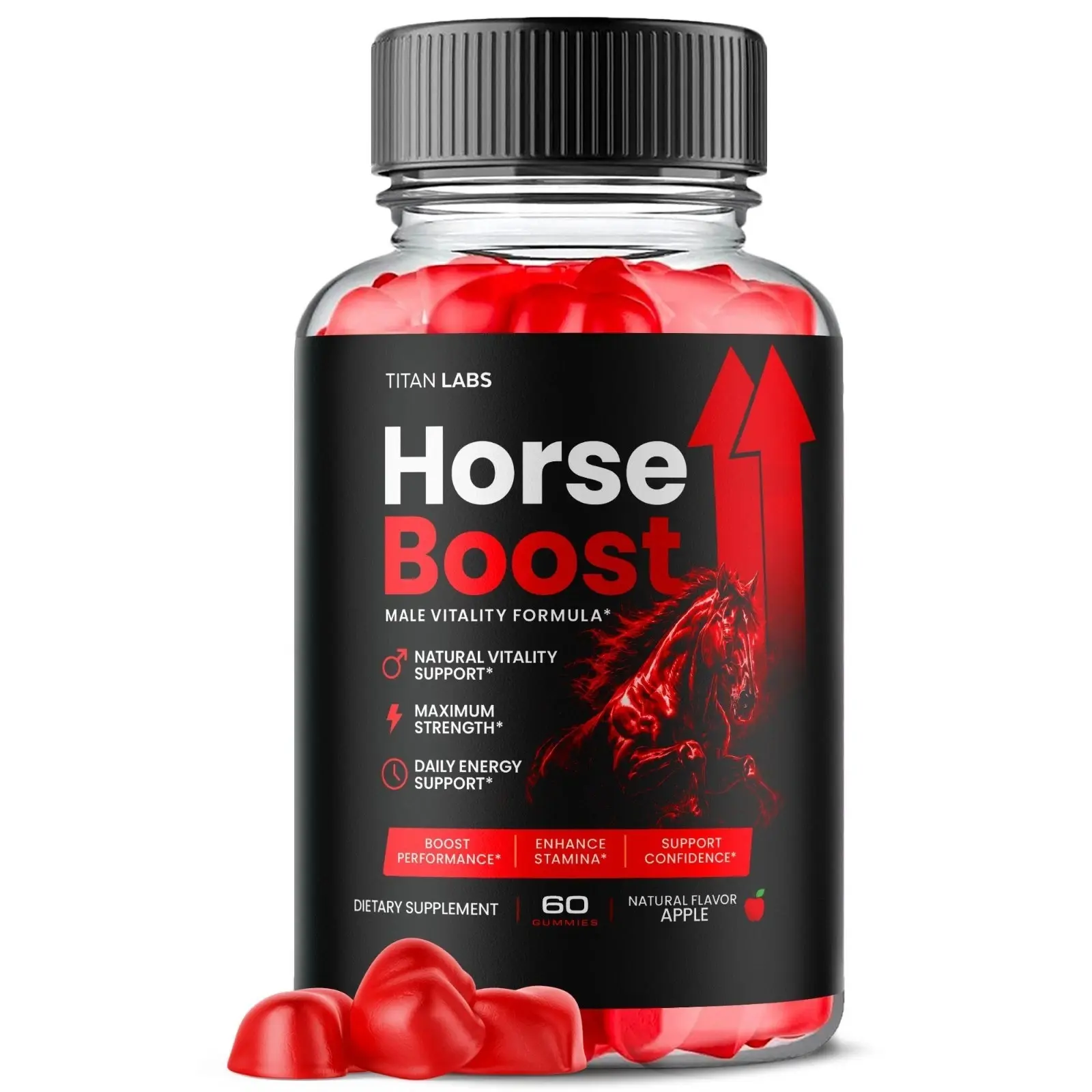 (1 Pack) Vitamin Horse Life ACV Daily Wellness Dietary Supplement Gummies, Natural Source Nutritional Support Formula with Energy Boost, 60 Count, Single Bottle, Prop 65 Safe, 60 Pieces