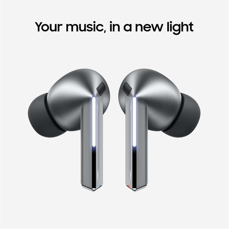 Samsung Galaxy Buds 3 Pro AI True Wireless Bluetooth Earbuds Noise Cancelling Sound Optimization Redesigned Comfort Fit Silver US Version Amazon Exclusive 2Yr Warranty