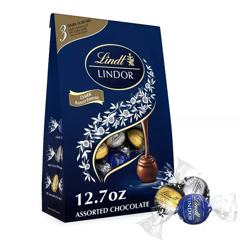 Lindt LINDOR Assorted Dark Chocolate Candy Truffles Bag – 12.7oz