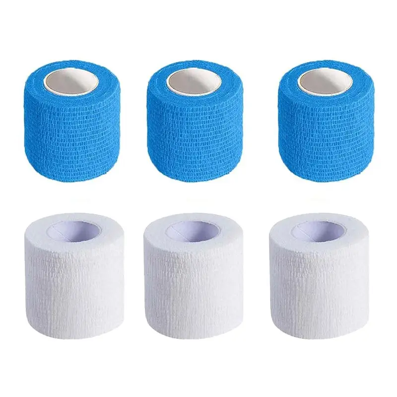 Unisex 6pcs Self-Adhesive Breathable Elastic Non-Woven Sports Bandages - Padded, Pressurized, Stretchy Adults' Athletic Support Ankle Wrap Workout Band Protective Gear