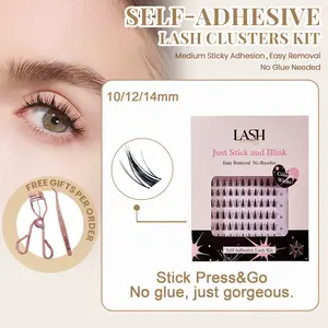 Lashterally Cosmic Winks Self-Adhesive Lash Clusters Kit Glue-Free Easy Removal Lightweight 110 Clusters 10mm/12mm/14mm Manga Style Beginner Friendly Party Makeup Eyelashes Cosmetic