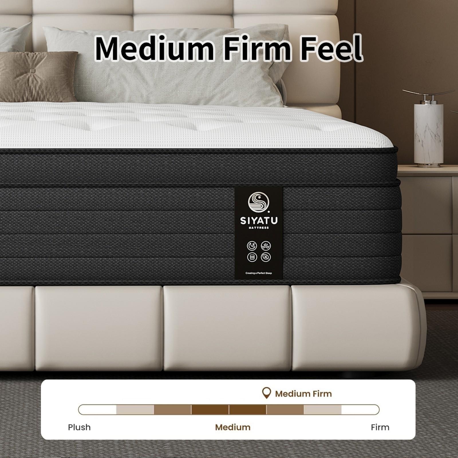【LODEIJA】8/10/12/14 Inch Twin, Full, Queen, King Mattress Memory Foam And Spring, Hybrid MattressMedium Firmness, Lumbar Support