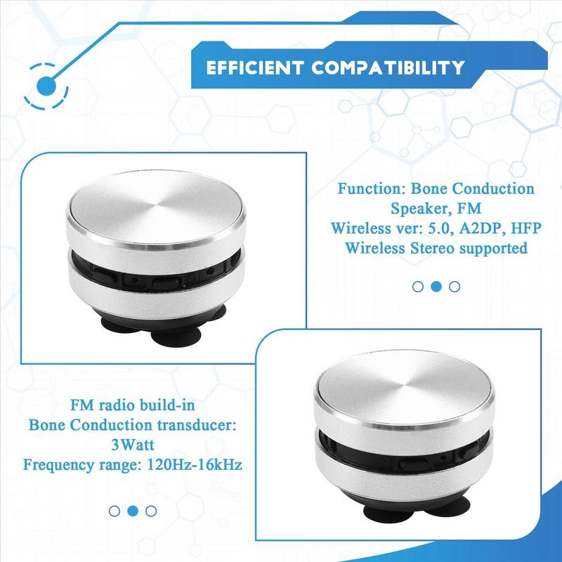 Portable Compatible Bone Conduction Speaker Stereo Sound Bluetooth Speaker(Silver) Portable Compatible Bone Conduction Speaker Stereo Sound Bluetooth Speaker(Silver)