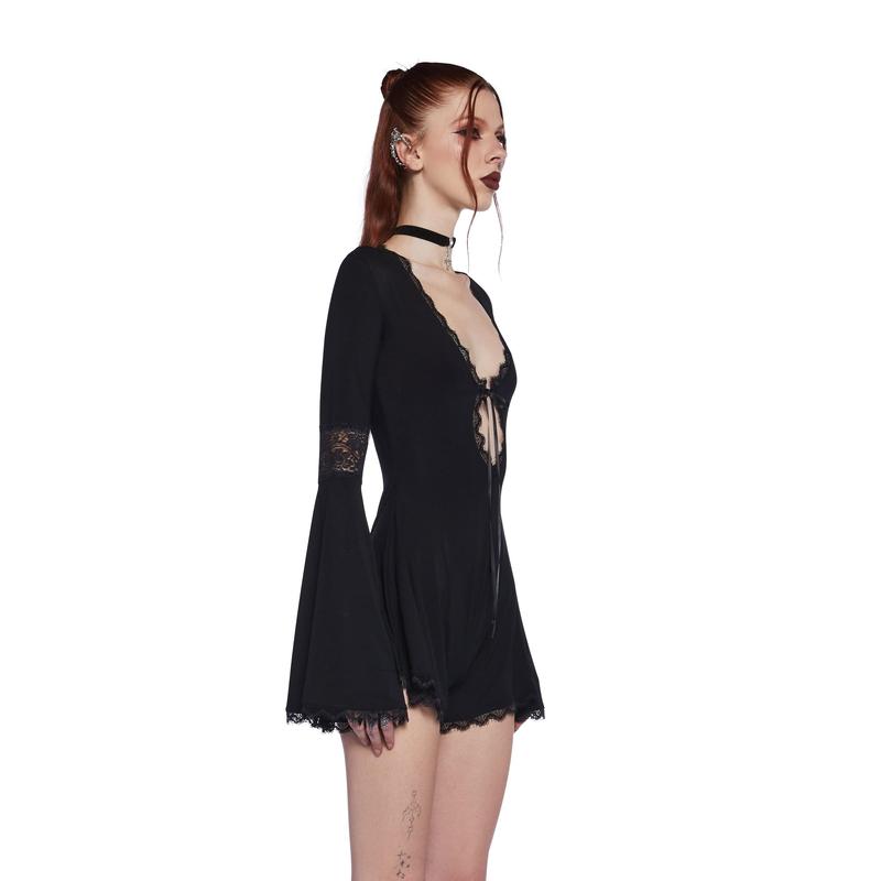 Whispering Wind Romper - Black