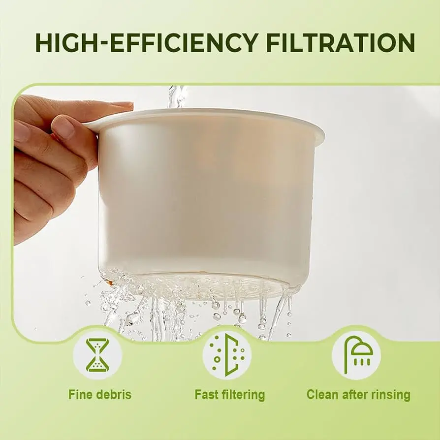 2026 Upgraded White Color Cactus Kitchen Sink Strainer Basket, Hanging sink filter basket with Self-Cleaning Press, Multifunctional Automatic Dumping Drain Faucet Waste Collector Food Catcher
