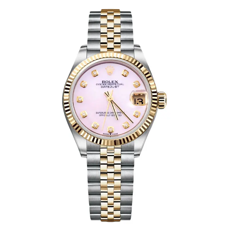 Rolex Datejust 31mm 68273 Automatic Custom Pink Mother of Pearl Dial Fluted Bezel Two-Tone Women's Watch WHP042696