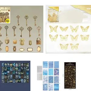 14.0-Sticker and Paper Material Pack for Junk Journaling, Scrapbooking, and Mixed Crafts