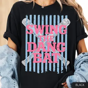 Comfort Colors Hit The Dang Ball SoftBall Baseball Mama Game Day Team Sport Shirt, Vintage Funny Baseball Softball Season Cute Girly Graphic Tee