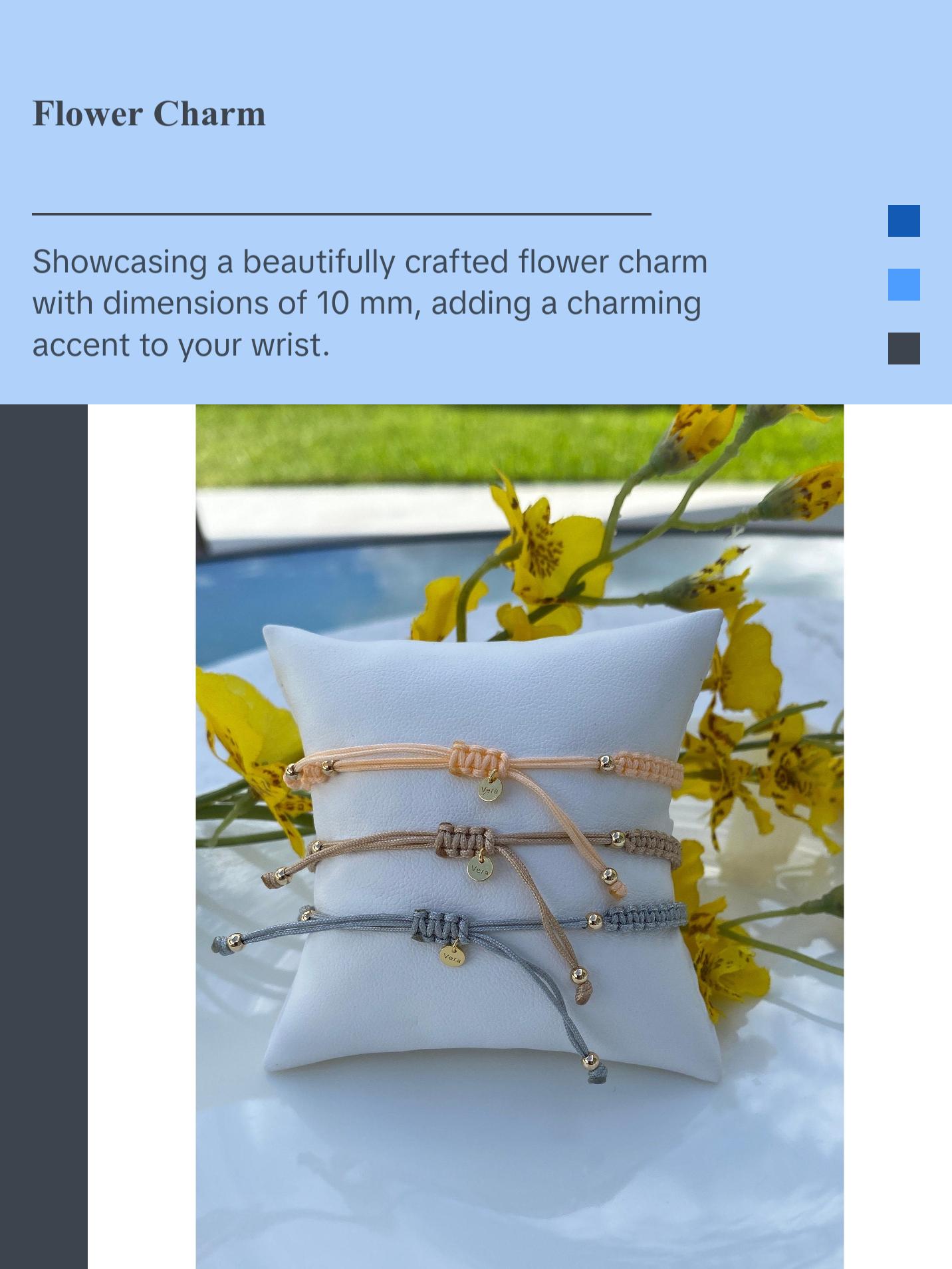 Adjustable Macrame Daisy Flower Bracelet