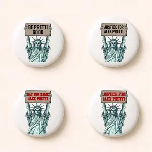 Be Pretti Good Floral Pin, Statue of Liberty Pin, Activism Accessory, Political Protest Gear