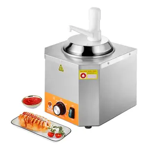 VEVOR Electric Cheese Dispenser with Pump, 2.4L Commercial Hot Fudge Warmer, Plastic Pump Dispenser, 86-230℉ Temp Adjustable Nacho Cheese Sauce Warmer, for Hot Fudge Cheese Caramel