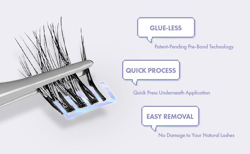 I-Envy Press&Go Self Adhesive Eyelashes Extension & Applicator Kit, Easy Application Lash Extensions, No Glue Press On False Eyelash Clusters, No Damage or Residue
