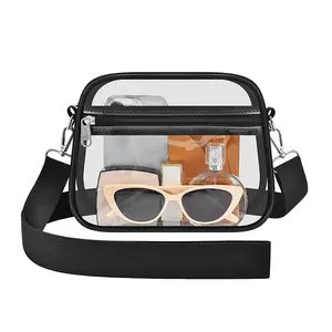 Clear Crossbody Bag Transparent Shoulder Bag Mini Clear Purse for Travel Stadium Concert