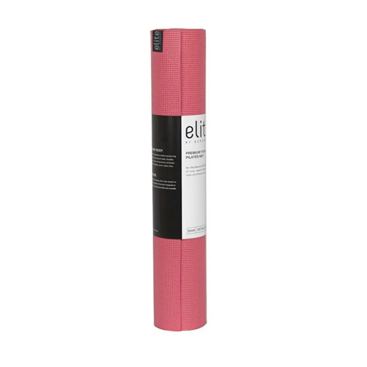 212 MAIN Elite Yoga Mat - 5 mm Thick PVC Foam, Anti-Slip Comfortable Grip, Joint Support, Lightweight, Latex & BPA-Free, 24x72 in, Dusty Rose (Closed-Cell Design Prevents Sweat Absorption)