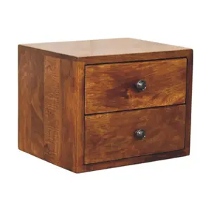 Solis 2-Drawer Chestnut Wall Mounted Nightstand