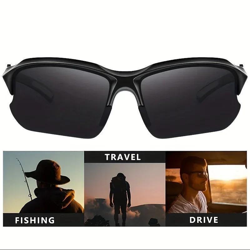4-Pack Unisex Polarized Sports Sunglasses Windproof Lightweight Rimless Design UV Protection Square Cat Eye & Oversized Styles for Baseball Running Fishing Golf Driving Travel