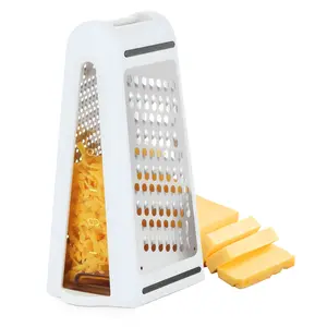 【AREL】Dual-Sided Kitchen Grater — Coarse & Fine Shredding Design, ideal for cheese, butter, and vegetables, made with durable ABS construction and stainless steel grating surface for long-lasting use.