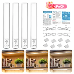 Rechargeable LED Under Cabinet Lights Human Body Motion Sensor Night Light 1500mAh USB Rechargeable Magnetic  Lights Bedroom Dimmable For Kitchen Wardrobe Pantry Closet Bathroom Stairs Sink Cabinet Garage Thanksgiving Christmas Decor