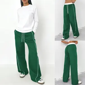 Molitree Womens Parachute Pants Y2K Wide Leg Cargo Sweatpants Drawstring Waist Jogger Pants with Pockets