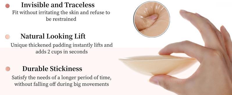 Push Up Sticky Inserts Ultra Lift Double Side Adhesive Bra Pads for Women Snowy Reusable Instant Boost Enhancers for Swimsuits Sports Bra8 Daily Wear Summer Bralette Womenswear Love