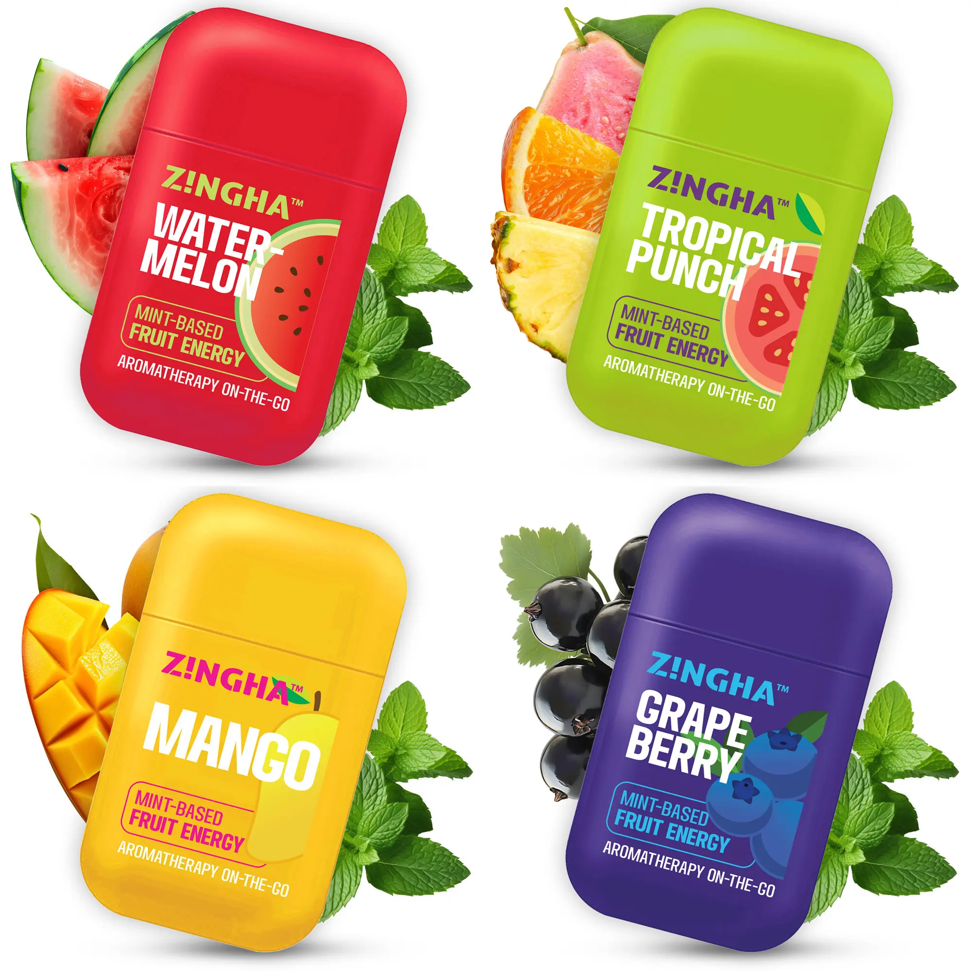 Z!NGHA AROMA THERAPY ON THE GO DUAL INHALER Therapeutic Healthcare Healthy Wellness aromatherapy inhaler essential oil blend