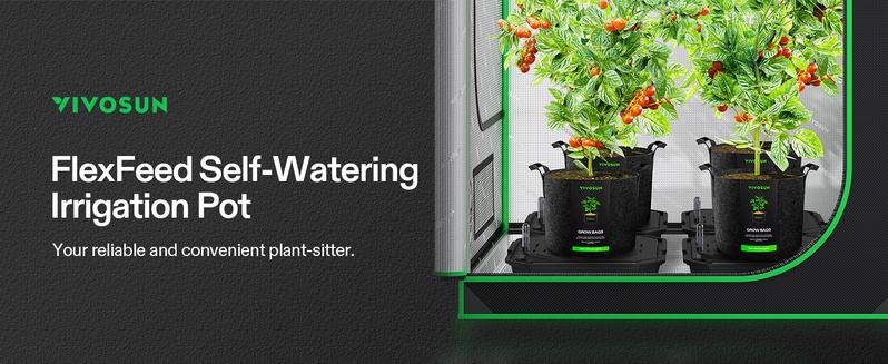 VIVOSUN 4-Pack FlexFeed Self-Watering Pots, Auto Irrigation Fabric Pot Base with Water Meter & Maintenance Window, for Use Indoors/Outdoors in Grow Tents, Greenhouses, Gardens VIVOSUN 4-Pack FlexFeed Self-Watering Pots, Auto Irrigation Fabric Pot Base with Water Meter & Maintenance Window, for Use Indoors/Outdoors in Grow Tents, Greenhouses, Gardens