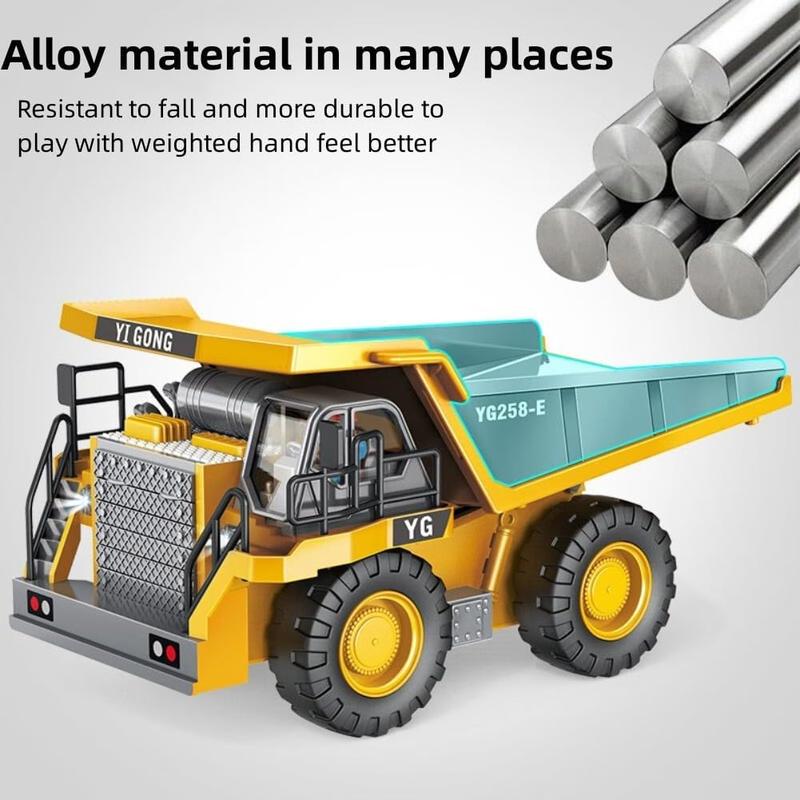 【Valentine's Sale ON! 】Excavator Remote Control Construction Truck 2.4Ghz 11 Channels RC Bulldozer Alloy Plastic Engineering Vehicle Electronic Toys for Kids,Christmas gift