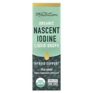 SMNutrition Organic Nascent Iodine Liquid Drops, Unflavored , 2 fl oz (60 ml)