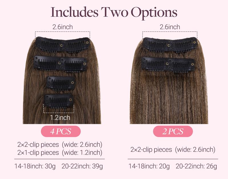 GOO GOO Scalp Hair Fill-Ins Clip-in Short Hair Extensions Real Human Hair, Thinning Hair Fill-Ins Natural Look Volumizer for Women