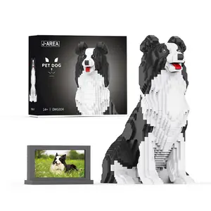 Adult Exclusive - 3075 Brick 3D Border Collie Puzzle Set - Original Drawer-Integrated Collectible, ABS Material Toy, DIY Home Decor Art, Educational Creative Puzzle, Gift for Art Enthusiasts 14+