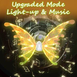 Electric LED Fairy Butterfly Wings with Lights & Music, Light Up Moving Costume Wings for Girls & Women, Multicolor Princess Dress Up Toy for Halloween, Birthday, Christmas, Party, Cosplay & Role Play