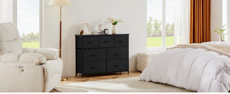 【New Color】Drawer Dresser Organizer, Storage Drawers, Fabric Storage Tower with 7 Drawers, for Bedroom, Closet, Living Room