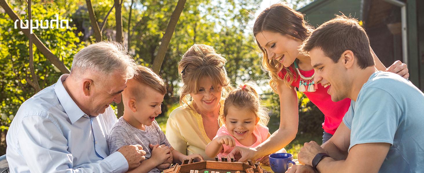 Ropoda Shut The Box Game, Upgraded 1-6 Player Shut The Box for Adult and Kids, Wooden Dice Game -Addition Training, Fun for Family Game Night, Summer Turn Up & Father's Day Deal