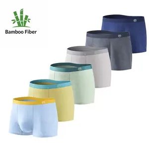 Men’s Boxer Briefs 6-Pack Bamboo Fiber Underwear for Men, Breathable & Cooling, 3D U-Pouch Support, No Ride Up, Ultra Soft Stretch, Elastic Waistband, Moisture Wicking Boxer Briefs for Everyday Wear & Gifts