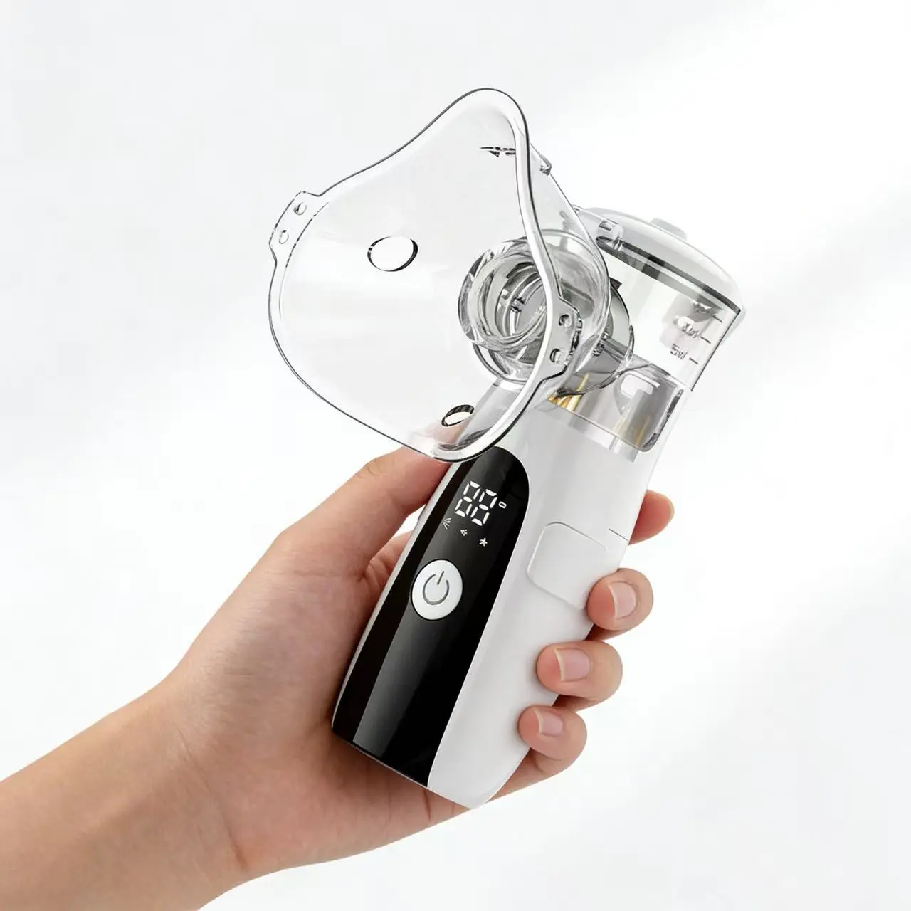 Handheld Mesh Nebulizer - Rechargeable Portable Handheld Nebulizer with Intelligent Digital Display, Unisex Travel Size Compact Carry Respiratory Aid for Home Care Supplies, Rechargeable Handheld Nebulizer