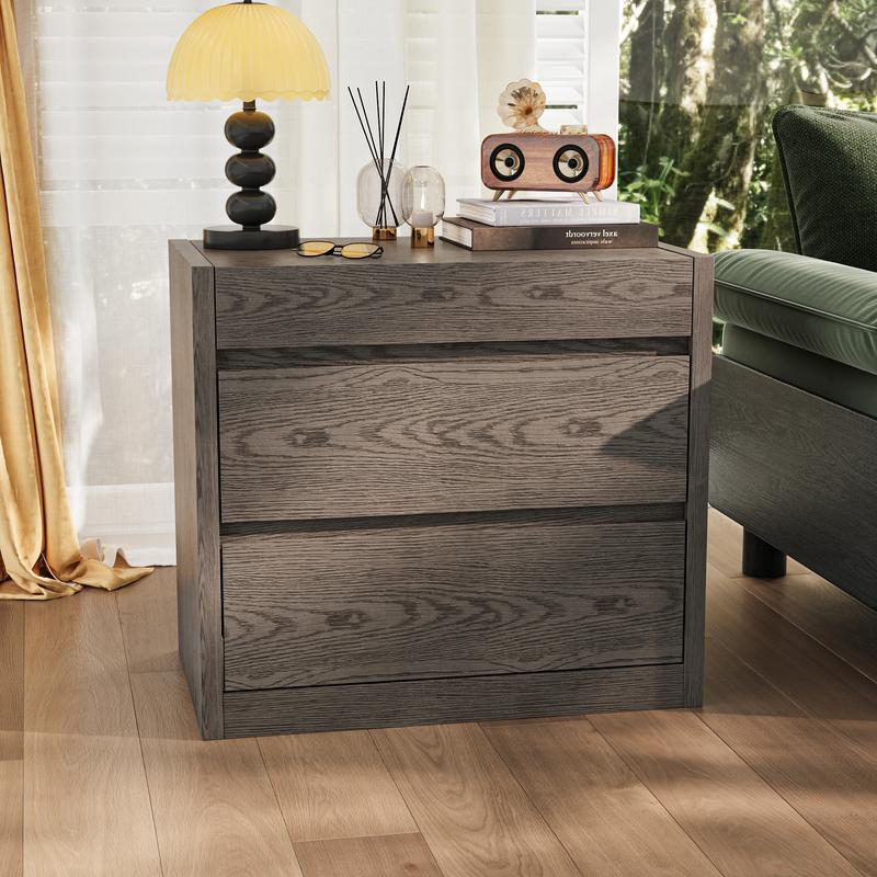 FUFU&GAGA New Smart Concealed Nightstand with NFC Card Lock Night Stand with Secret Drawer & Invisible Lock Bedside Table for Bedroom Living Room with 2 Pull-Out Shelf FUFU&GAGA New Smart Concealed Nightstand with NFC Card Lock Night Stand with Secret Drawer & Invisible Lock Bedside Table for Bedroom Living Room with 2 Pull-Out Shelf