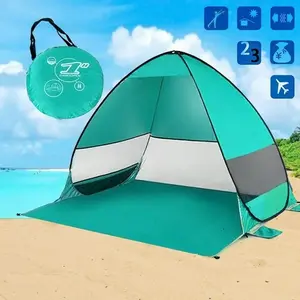 Quick Set Up Pop Up Beach Tent Portable Sun Shade Shelter Outdoor Camping Fishing Canopy Blue/Green, Camping Accessories, Sturdy Construction, Fishing, And Backyard Fun, Family Trips And Outdoor Adventures